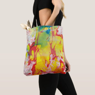 Tote Bag Jaune rouge bleu vert pourpre moderne Abstrait