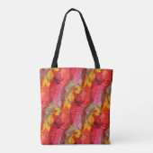 Tote Bag Jaune rouge d'art d'aquarelle (Dos)