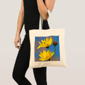 Tote Bag Jaune sur bleu (Devant (produit))