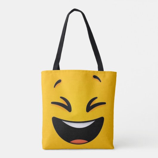 Tote Bag Jaune visage heureux (Dos)