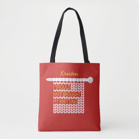 Tote Bag J'Aurais Dû Apporter Mon Tricot - Blanc (Devant)