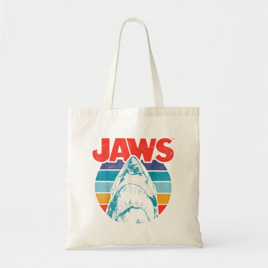 Tote Bag Jaws Retro Colors Shark Rainbow Logo (Devant)