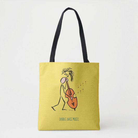 Tote Bag Jazz musicien Double basse Contrabass Player (Devant)