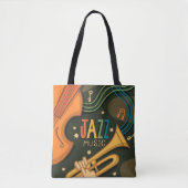 Tote Bag Jazz Thème Musique Nouvelle-Orléans (Devant)