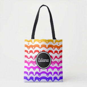 Tote Bag Jazzy Tropical psychedelic Driving Stripes