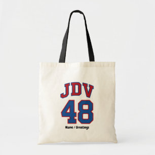 Tote Bag JDV 48 Rétro Style Universitaire Monogramme Vintag