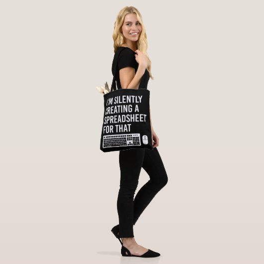 Tote Bag Je crée en silence un tableau actuariel amusant (Sur le modèle)