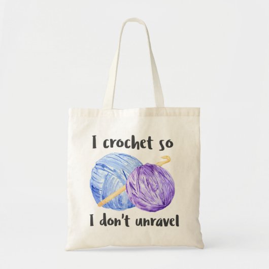 Tote Bag Je crochet donc je ne démêle pas citation (Devant)
