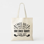 Tote Bag Je déteste le golf (Dos)