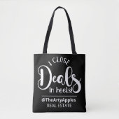 Tote Bag Je ferme des affaires dans les talons agent immobi (Devant)