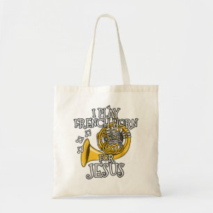 Tote Bag Je Joue La Corne Française Pour Jésus, Eglise en l