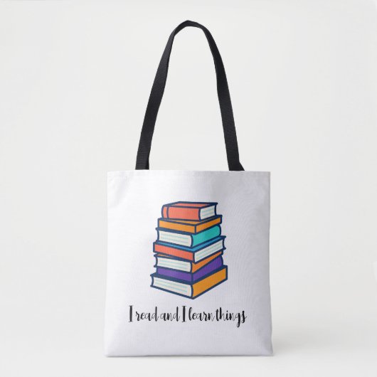 Tote Bag Je lis et j'apprends des choses (Devant)