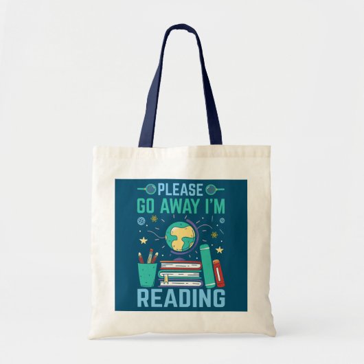 Tote Bag Je lis Funny Bookworm Librarian Library (Devant)