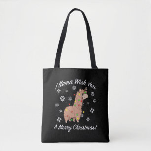Tote Bag Je Llama Vous Souhaite Un Joyeux Noël Llama Noël