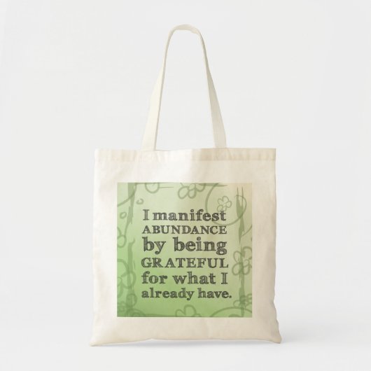 Tote Bag Je Manifeste L'Abondance En Étant Une Affirmation  (Devant)