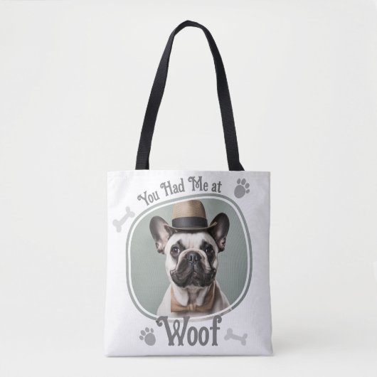 Tote Bag Je Me Suis Vu À Woof Pet Dog Photo (Devant)