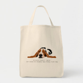 Tote Bag Je ne peux pas parler le chien de basset