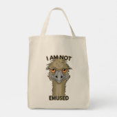 Tote Bag Je Ne Suis Pas Amusé Amusant Emu Pun (Dos)