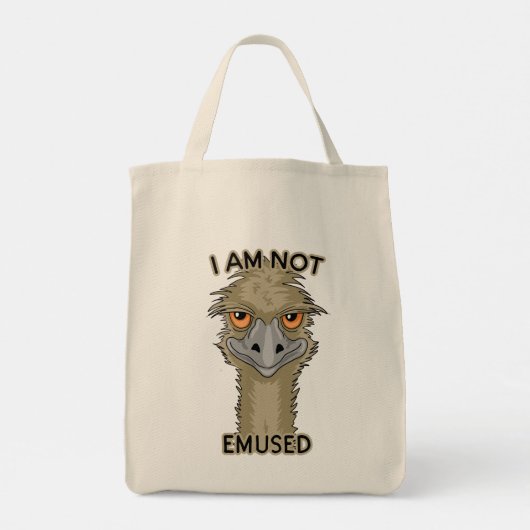 Tote Bag Je Ne Suis Pas Amusé Amusant Emu Pun (Dos)