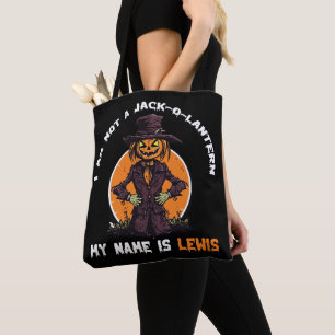 Tote Bag Je ne suis pas un Jack-o-Lantern, je m'appelle Lew