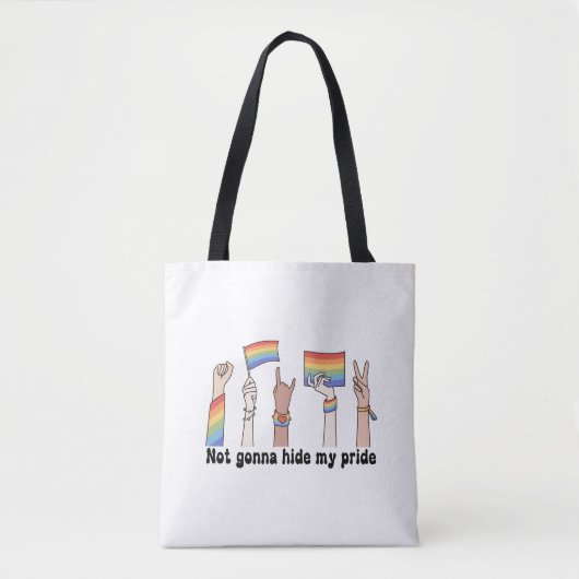 Tote Bag Je ne vais pas cacher ma fierté rainbow flag super (Devant)