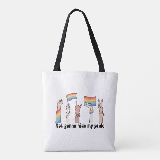 Tote Bag Je ne vais pas cacher ma fierté rainbow flag super (Dos)