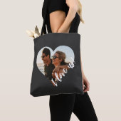 Tote Bag Je nous aime Script Heart Photo Black (De près)