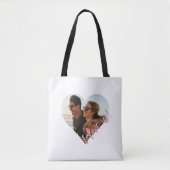Tote Bag Je nous aime Script Heart Photo Rose (Devant)