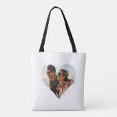 Tote Bag Je nous aime Script Heart Photo Rose (Dos)