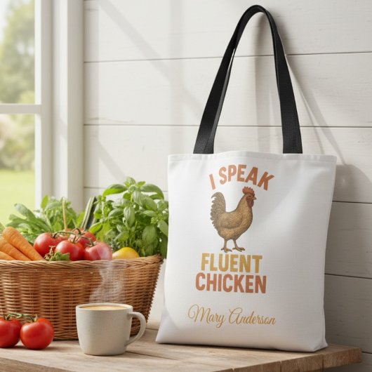 Tote Bag Je Parle Fluent Poulet Fun Agritourisme Lover Cade