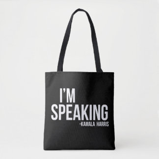 Tote Bag Je parle - Kamal Harris - Noir