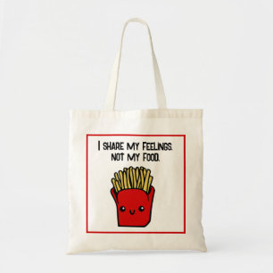 Tote Bag Je Partage Sentiments Pas Nourriture Drôle Kawaii