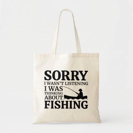 Tote Bag Je Pensais À La Pêche (Devant)