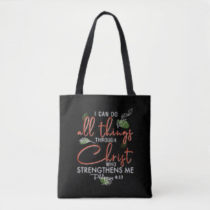 Tote Bag Je Peux Faire Tout Par Le Christ Qui Renforce
