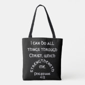 Tote Bag Je Peux Faire Tout Philippiens 4 Verse Bible (Dos)