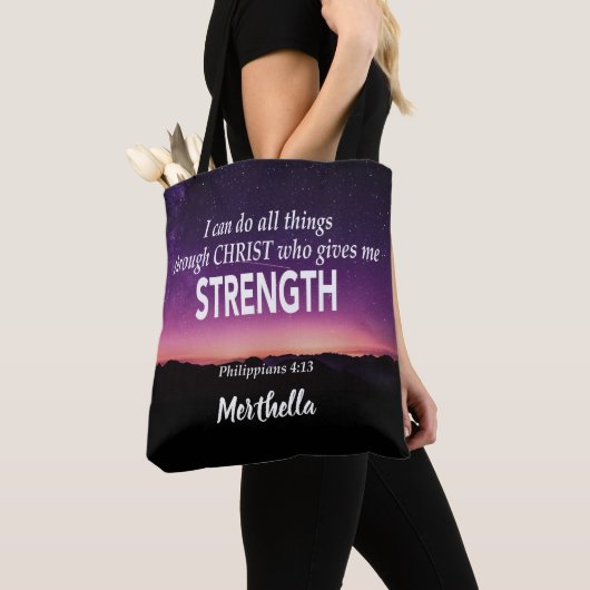 Tote Bag JE PEUX FAIRE TOUTES LES CHOSES Christian (De près)