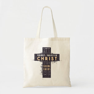 Tote Bag Je Peux Faire Toutes Les Choses Par Jésus-Christ