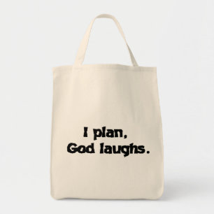 Tote Bag Je planifie Dieu rit Drôle Récupération Citation S