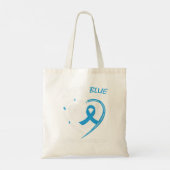 Tote Bag Je porte du bleu pour mon cousin parce que le figh (Dos)