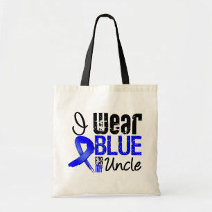 Tote Bag Je Porte Du Ruban Bleu Pour Mon Oncle - Colon Canc