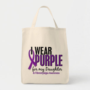 Tote Bag Je porte le pourpre pour ma fibromyalgie de la