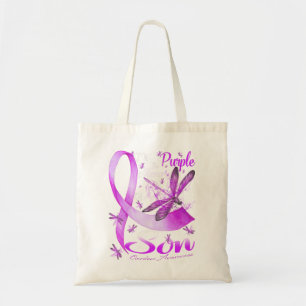 Tote Bag Je Porte Le Violet En Mémoire De Mon Fils Dragonfl