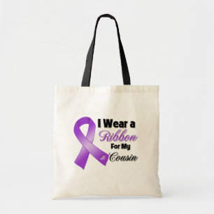 Tote Bag Je Porte Le Violet Pour Mon Cousin