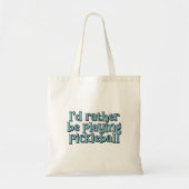 Tote Bag Je préfère jouer au pickleball Blue Retro Text (Devant)