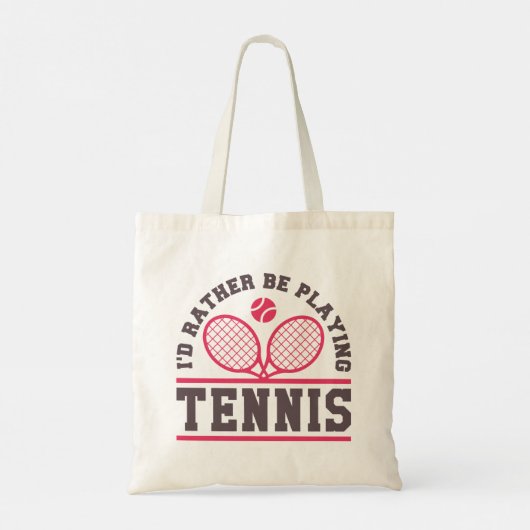 Tote Bag Je préfère jouer au tennis (Dos)