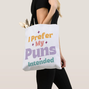 Tote Bag Je Préfère Mes Puns Destiné Sarcastique Plaisanter