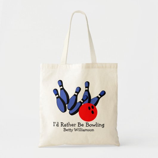 Tote Bag Je Préférerais Faire Du Bowling, Personnalisé (Devant)