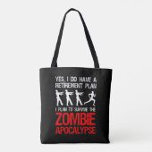 Tote Bag Je Prévois De Survivre À L'Apocalypse Zombie (Dos)