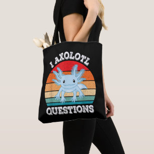 Tote Bag Je questions axolotl mignon rétro drôle axolotl