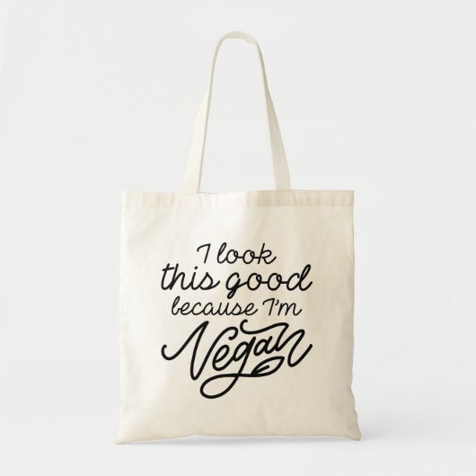 Tote Bag Je regarde ça bien parce que je suis Vegan (Devant)